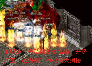 单职业传奇私服攻略指南:升级打宝,战力飙升的秘诀大揭秘 单职业传奇私服攻略指南:升级打宝,战力飙升的秘诀大揭秘