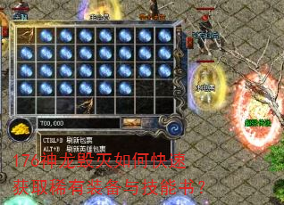 176神龙毁灭如何快速获取稀有装备与技能书? 176神龙毁灭如何快速获取稀有装备与技能书?