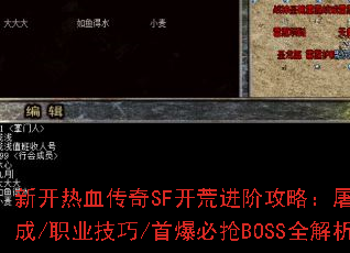 �¿���Ѫ����SF���Ľ��׹��ԣ��������ٳ�/ְҵ����/�ױ�����BOSSȫ����