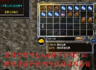 龙城传奇平台app新手必看?如何快速提升战力与获取稀有装备 龙城传奇平台app新手必看?如何快速提升战力与获取稀有装备