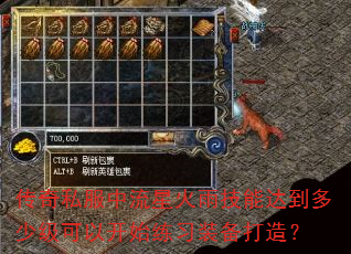 传奇私服中流星火雨技能达到多少级可以开始练习装备打造? 传奇私服中流星火雨技能达到多少级可以开始练习装备打造?