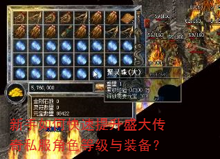 新手如何快速提升盛大传奇私服角色等级与装备? 新手如何快速提升盛大传奇私服角色等级与装备?