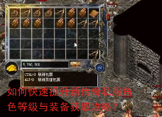 如何快速提升新传奇私服角色等级与装备获取攻略? 如何快速提升新传奇私服角色等级与装备获取攻略?