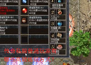 传奇私服普通玩家有哪些高效练级方式? 传奇私服普通玩家有哪些高效练级方式?